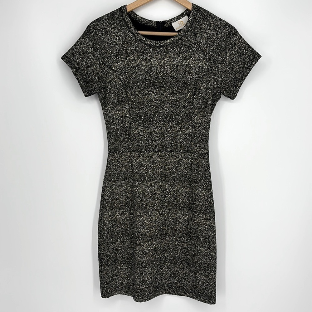 Collective Concepts Metallic Black & Gold Foil Dress Women’s Size Small